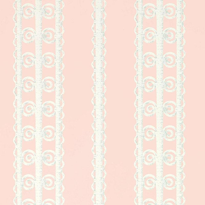 Wicker Stripe Frangipani 5007721 by Schumacher Designer Wallpaper Celerie Kemble 13.5" - Swanky Fabrics -