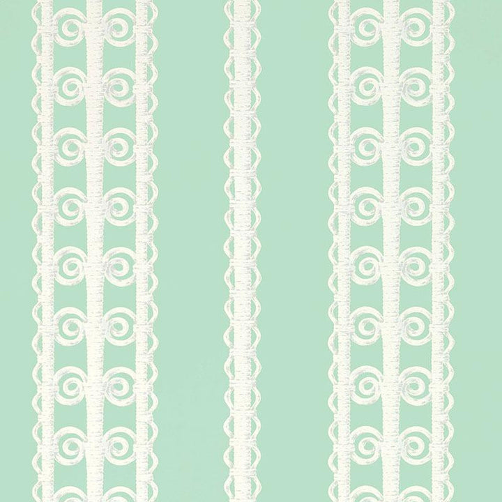 Wicker Stripe Lovely Day 5007723 by Schumacher Designer Wallpaper Celerie Kemble 13.5" - Swanky Fabrics -