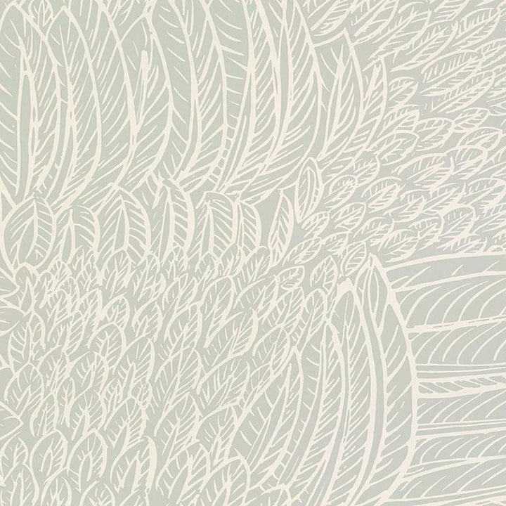 Featherfest Smoke 5007560 by Schumacher Designer Wallpaper Drawn From Nature 27.0" - Swanky Fabrics -