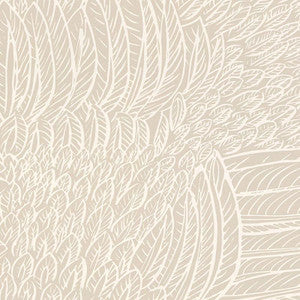 Featherfest Natural 5007561 by Schumacher Designer Wallpaper