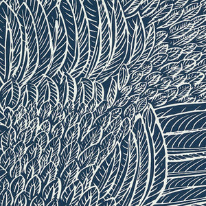 Featherfest Marine 5007565 by Schumacher Designer Wallpaper