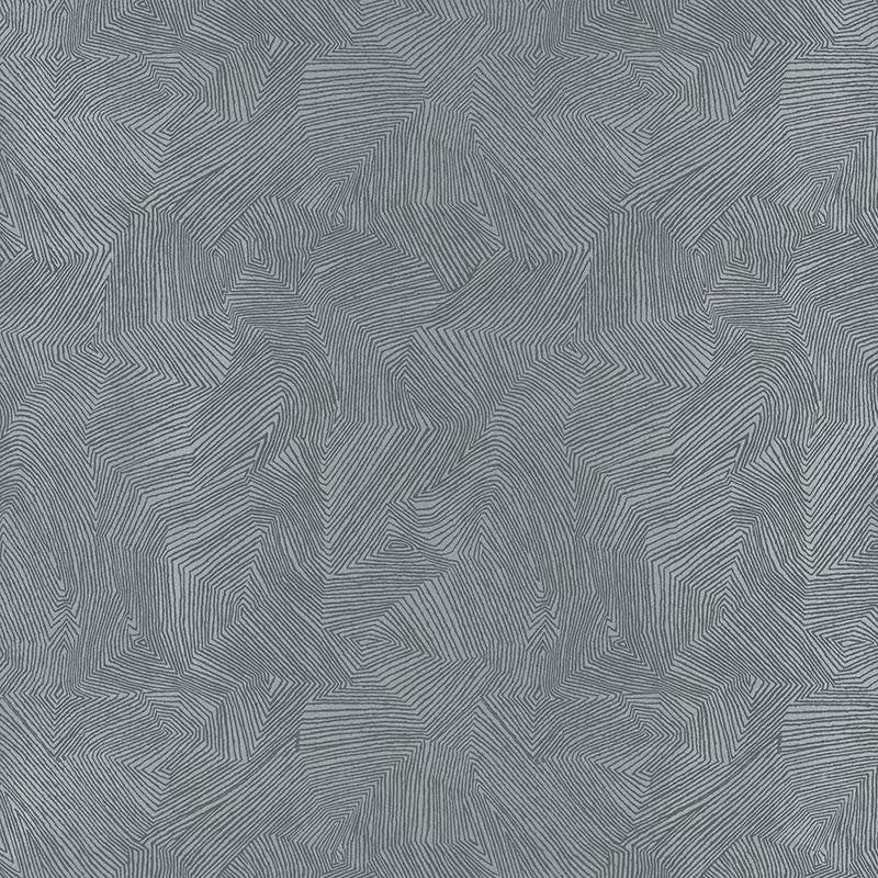 Labyrinth Metallic Mercury 5007770 by Schumacher Designer Wallpaper Drawn From Nature 13.5" - Swanky Fabrics -