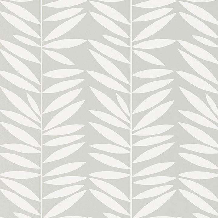Leaf Stripe Mist 5007510 by Schumacher Designer Wallpaper Drawn From Nature 6.75" - Swanky Fabrics -