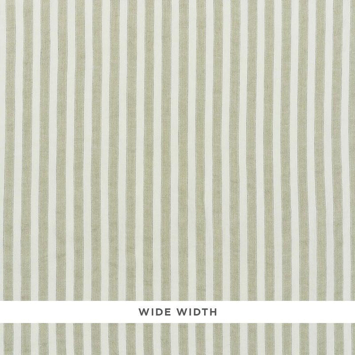 Regatta Linen Stripe Sheer Sage 70034 by Schumacher Designer Fabric Essentials: Sheers & Casements - Swanky Fabrics -