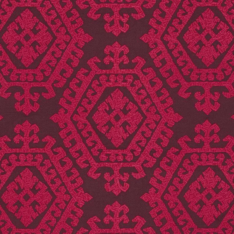 Omar Embroidery Berry 71943 by Schumacher Designer Fabric Caravanne - Swanky Fabrics -