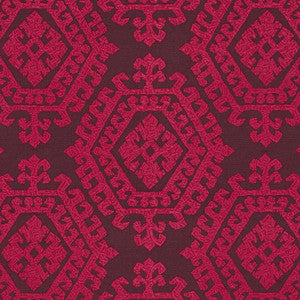Omar Embroidery Berry 71943 by Schumacher Designer Fabric