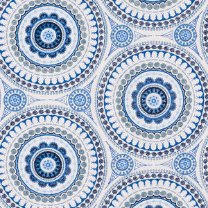 Idris Embroidery Blues 71952 by Schumacher Designer Fabric