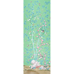 Brighton Pavilion Panel Emerald 5007743 by Schumacher Designer Wallpaper