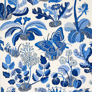 Exotic Butterfly Marine 5008423 by Schumacher Designer Wallpaper