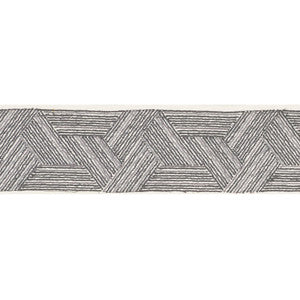Inara Tape Black & Charcoal 71992 by Schumacher Designer Trim