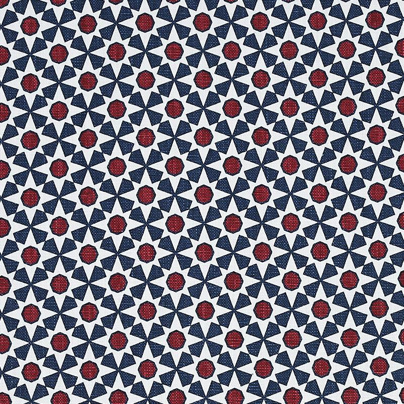 Serendipity Navy & Red 176423 by Schumacher Designer Fabric Clique 2.75" - Swanky Fabrics -