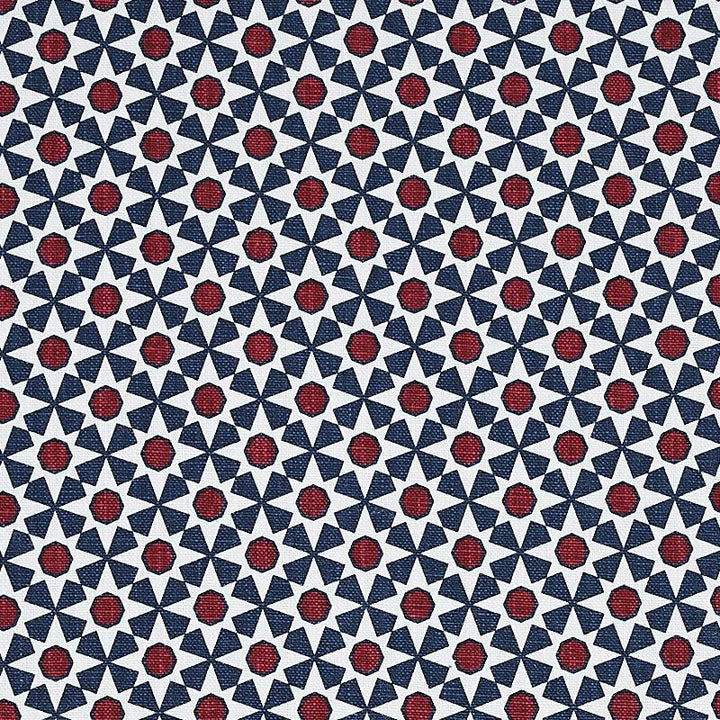 Serendipity Navy & Red 176423 by Schumacher Designer Fabric Clique 2.75" - Swanky Fabrics -
