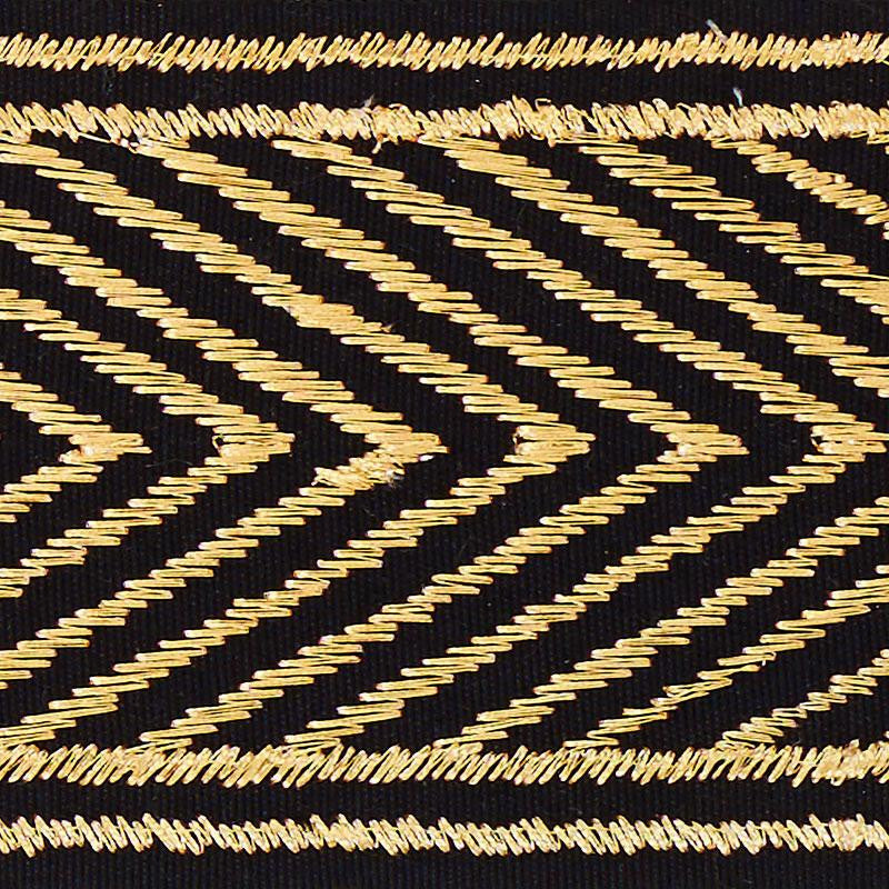 Nicholson Metallic Tape Gilt 70360 by Schumacher Designer Trim Regine 2.75" - Swanky Fabrics -