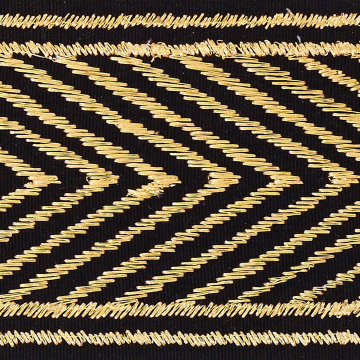 Nicholson Metallic Tape Gilt 70360 by Schumacher Designer Trim Regine 2.75" - Swanky Fabrics -