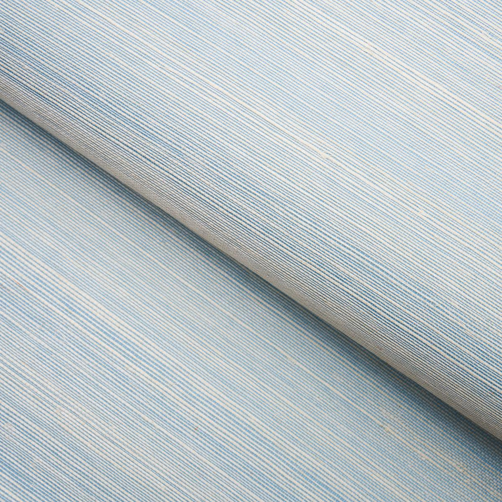 Haiku Sisal Cerulean 5006862 by Schumacher Designer Wallpaper Perfect Basics: Haruki Sisal - Swanky Fabrics -