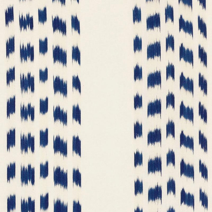 Izmir Ikat Stripe Indigo 69471 by Schumacher Designer Fabric Ikat Collection 13.5" - Swanky Fabrics -