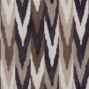 Kashgar Velvet Ikat Carbon & Teak 176101 by Schumacher Designer Fabric