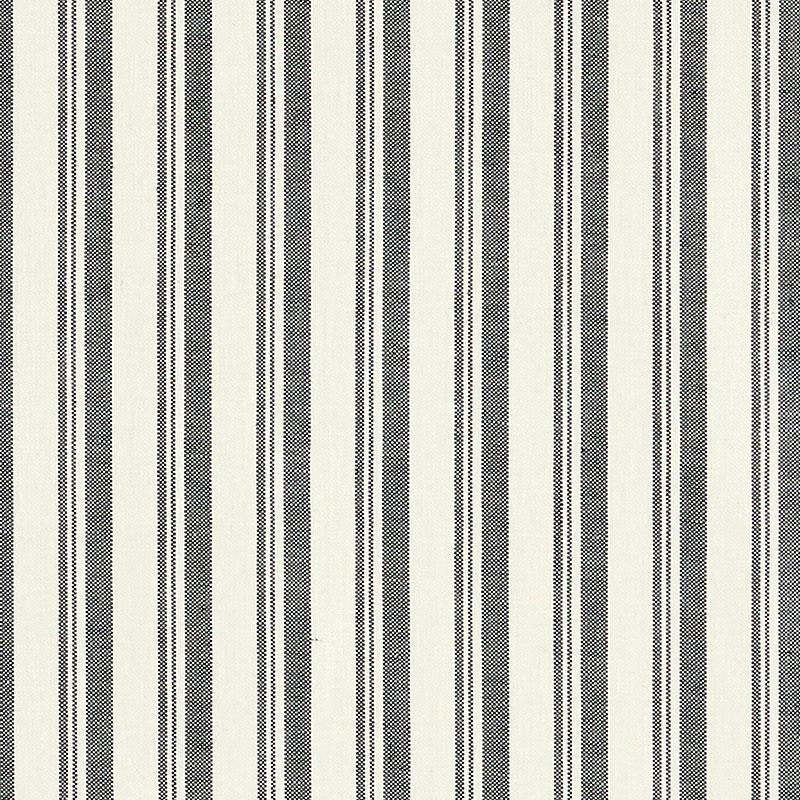 Capri Black/White 69441 by Schumacher Designer Fabric Miles Redd 1.62" - Swanky Fabrics -