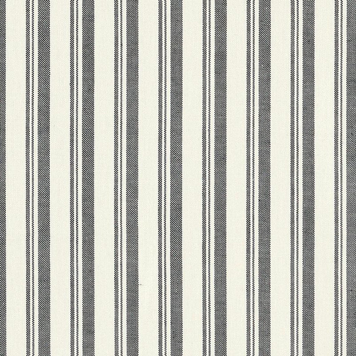 Capri Black/White 69441 by Schumacher Designer Fabric Miles Redd 1.62" - Swanky Fabrics -