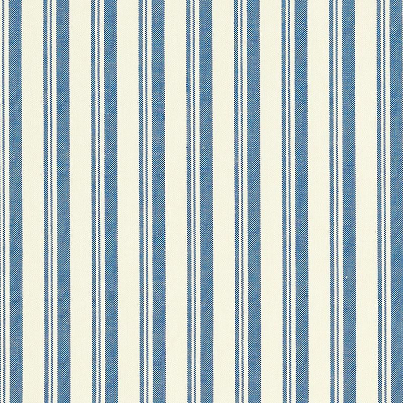 Capri Navy/White 69443 by Schumacher Designer Fabric Miles Redd 1.62" - Swanky Fabrics -