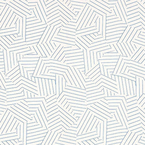 Deconstructed Stripe Cobalt 176052 by Schumacher Designer Fabric
