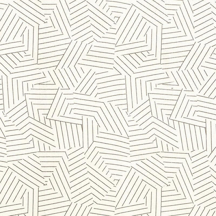 Deconstructed Stripe Greige 176053 by Schumacher Designer Fabric Miles Redd 13.5" - Swanky Fabrics -