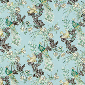 Peacock Aqua 175912 by Schumacher Designer Fabric