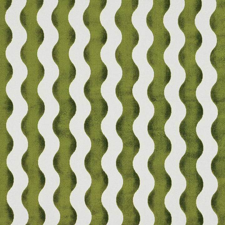 The Wave Velvet Lettuce 69422 by Schumacher Designer Fabric Miles Redd 3.5" - Swanky Fabrics -