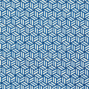 Tumbling Blocks Cobalt 176041 by Schumacher Designer Fabric