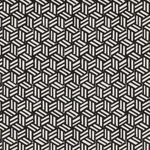 Tumbling Blocks Black 176043 by Schumacher Designer Fabric