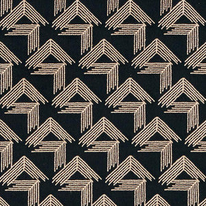 V Step Black 69430 by Schumacher Designer Fabric