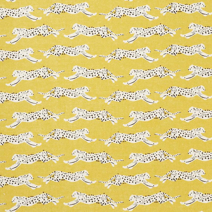 Leaping Leopards Yellow 177740 by Schumacher Designer Fabric Essentials: Small-Scale Prints 5.0" - Swanky Fabrics -