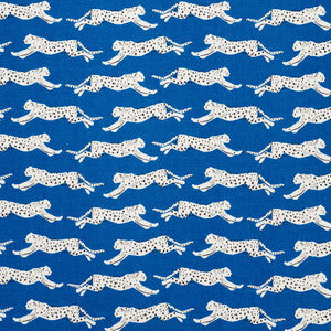 Leaping Leopards Blue 177742 by Schumacher Designer Fabric