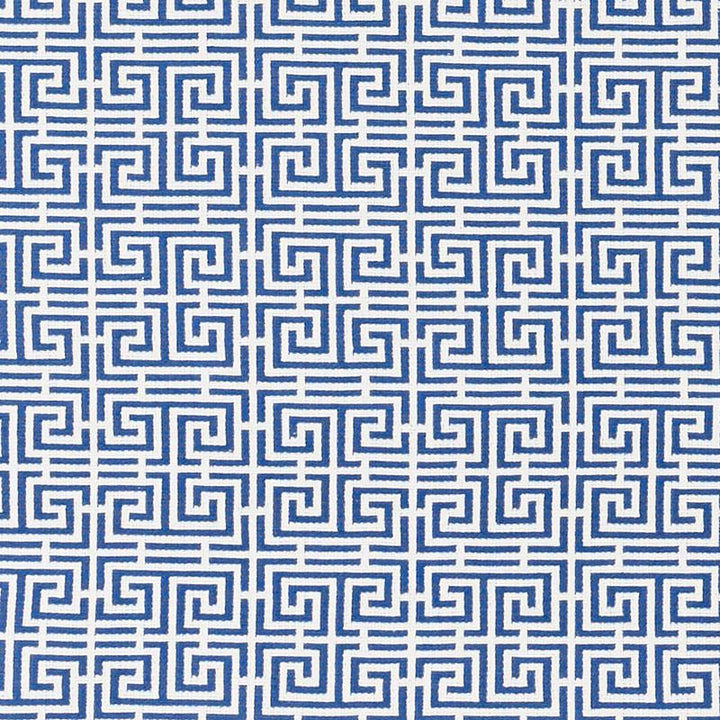 Chinois Fret Blue/White 70561 by Schumacher Designer Fabric Essentials: Small Scale Upholstery Fabrics 2.25" - Swanky Fabrics -