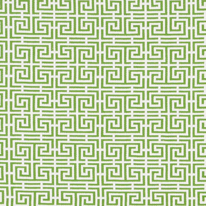 Chinois Fret Green/White 70562 by Schumacher Designer Fabric Essentials: Small Scale Upholstery Fabrics 2.25" - Swanky Fabrics -