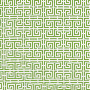 Chinois Fret Green/White 70562 by Schumacher Designer Fabric