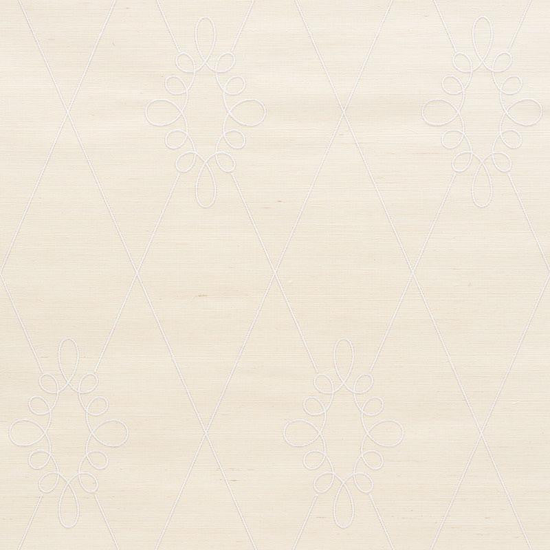 Sylvie Embroidered Sisal Ivory 5009270 by Schumacher Designer Wallpaper Printed & Embellished Wallcoverings 13.5" - Swanky Fabrics -