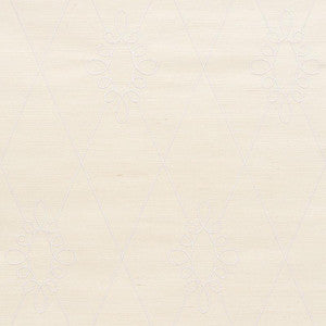 Sylvie Embroidered Sisal Ivory 5009270 by Schumacher Designer Wallpaper