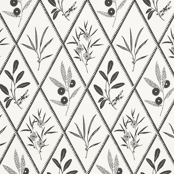Endimione Carbon 5009373 by Schumacher Designer Wallpaper Charlap Hyman & Herrero 13.5" - Swanky Fabrics -