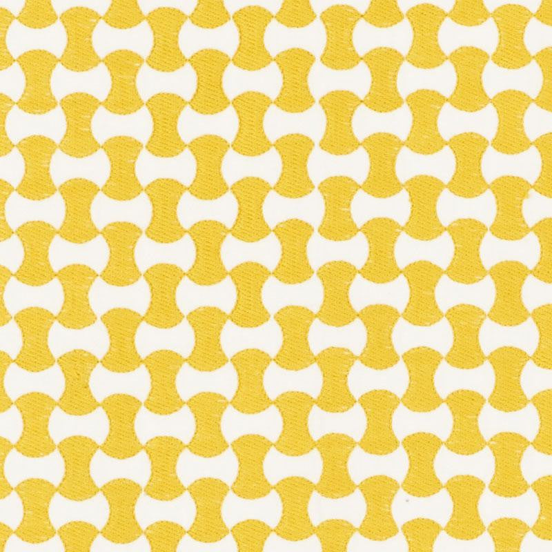Nolita Embroidery Yellow 70377 by Schumacher Designer Fabric Happy Together Ii - Swanky Fabrics -