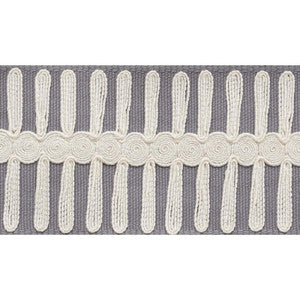 Castille Tape Grey 70745 by Schumacher Designer Trim