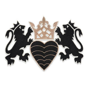 Lionheart Appliqu Black & Gold 73020 by Schumacher Designer Trim