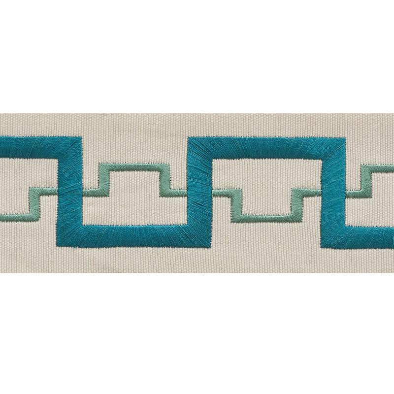Turret Tape Peacock 74351 by Schumacher Designer Trim Statement Tapes 3.88" - Swanky Fabrics -