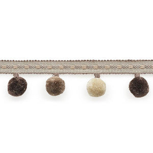Poms Taupe 74364 by Schumacher Designer Trim