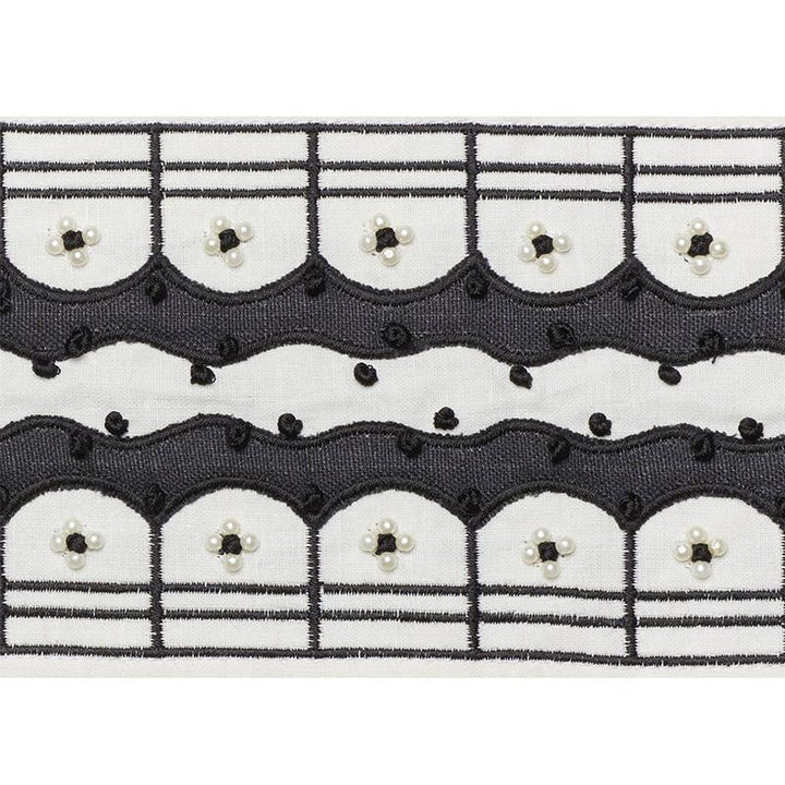 Perla Tape Noir 74381 by Schumacher Designer Trim Statement Tapes 1.0" - Swanky Fabrics -
