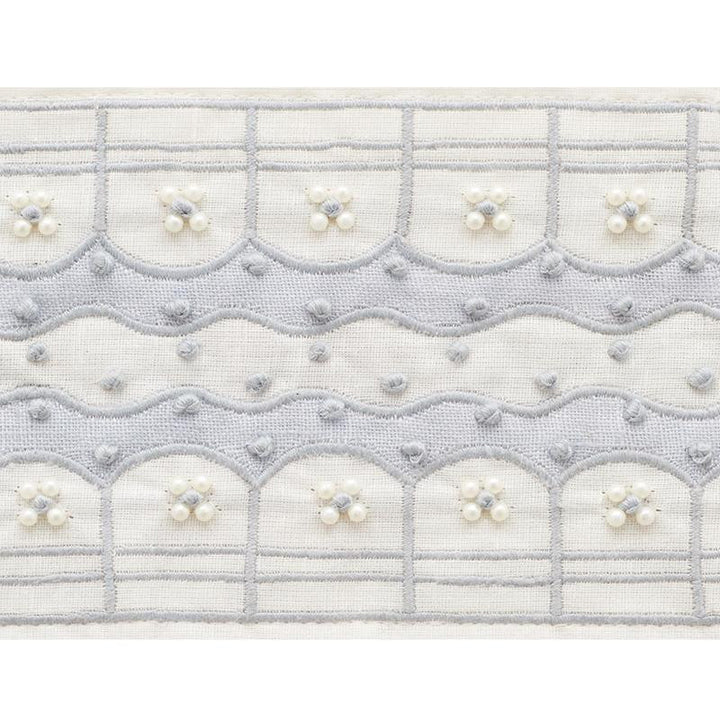 Perla Tape Powder Blue 74380 by Schumacher Designer Trim Statement Tapes 1.0" - Swanky Fabrics -