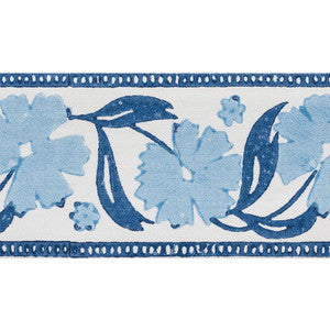 Adra Hand Blocked Tape Blues 74400 by Schumacher Designer Trim