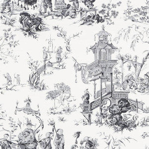 Chinois Smoke 5007000 by Schumacher Designer Wallpaper