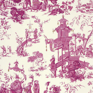 Chinois Peony 5007001 by Schumacher Designer Wallpaper