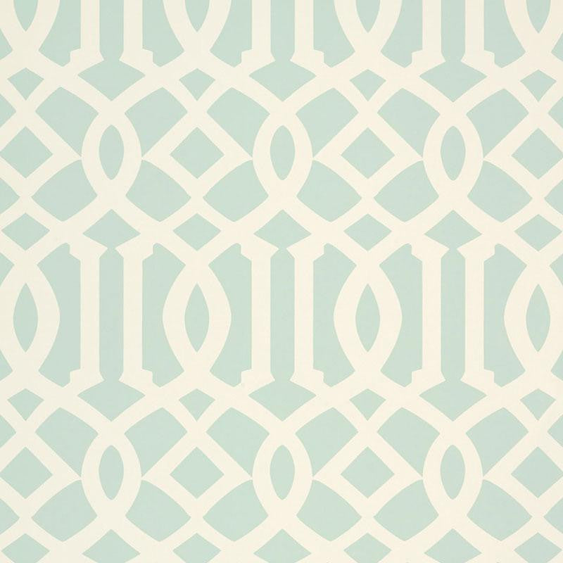 Imperial Trellis Ii Mineral 5005805 by Schumacher Designer Wallpaper Print Happy 6.75" - Swanky Fabrics -